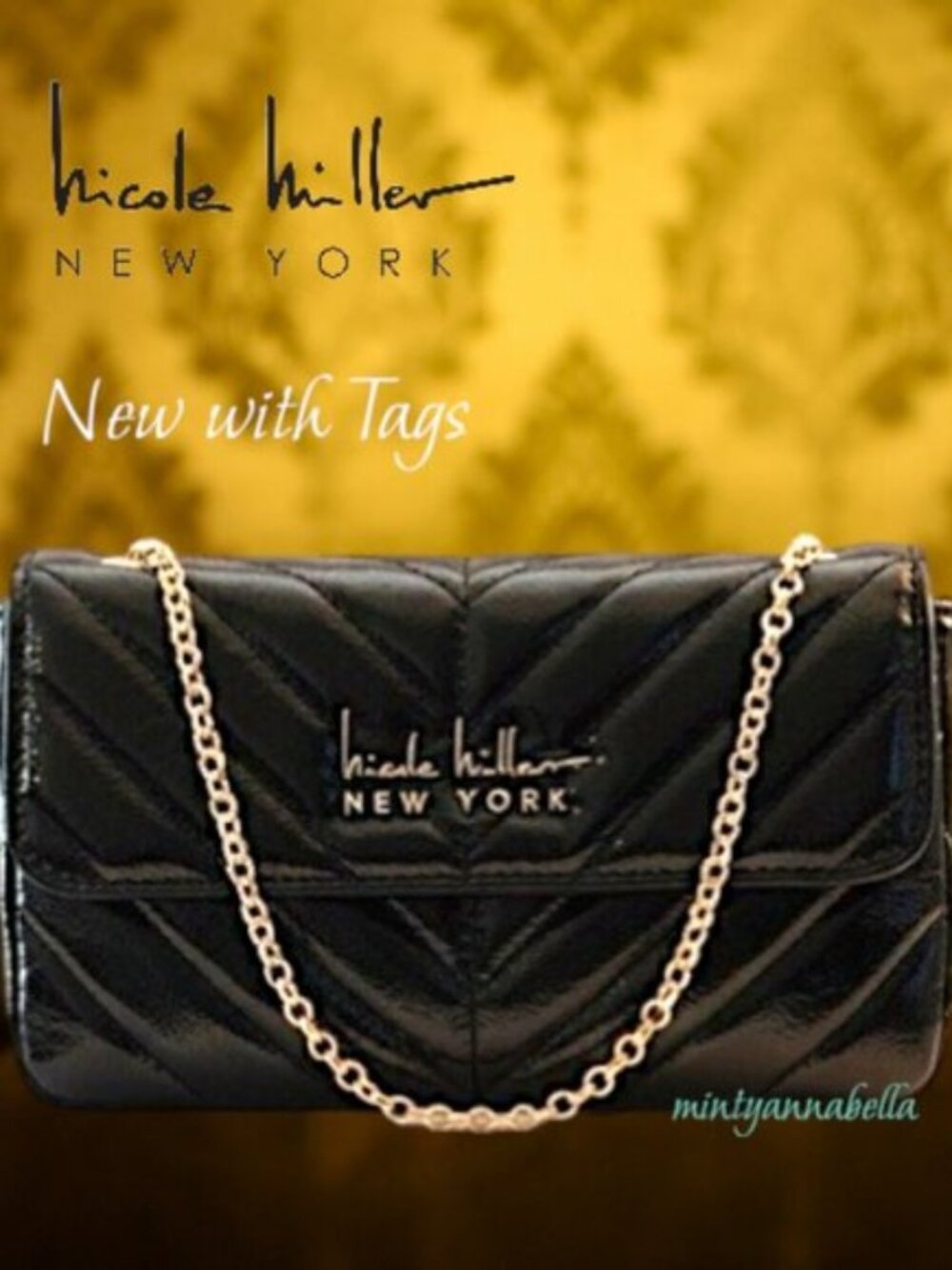 Nicole Miller Chevron Quilted Crossbody